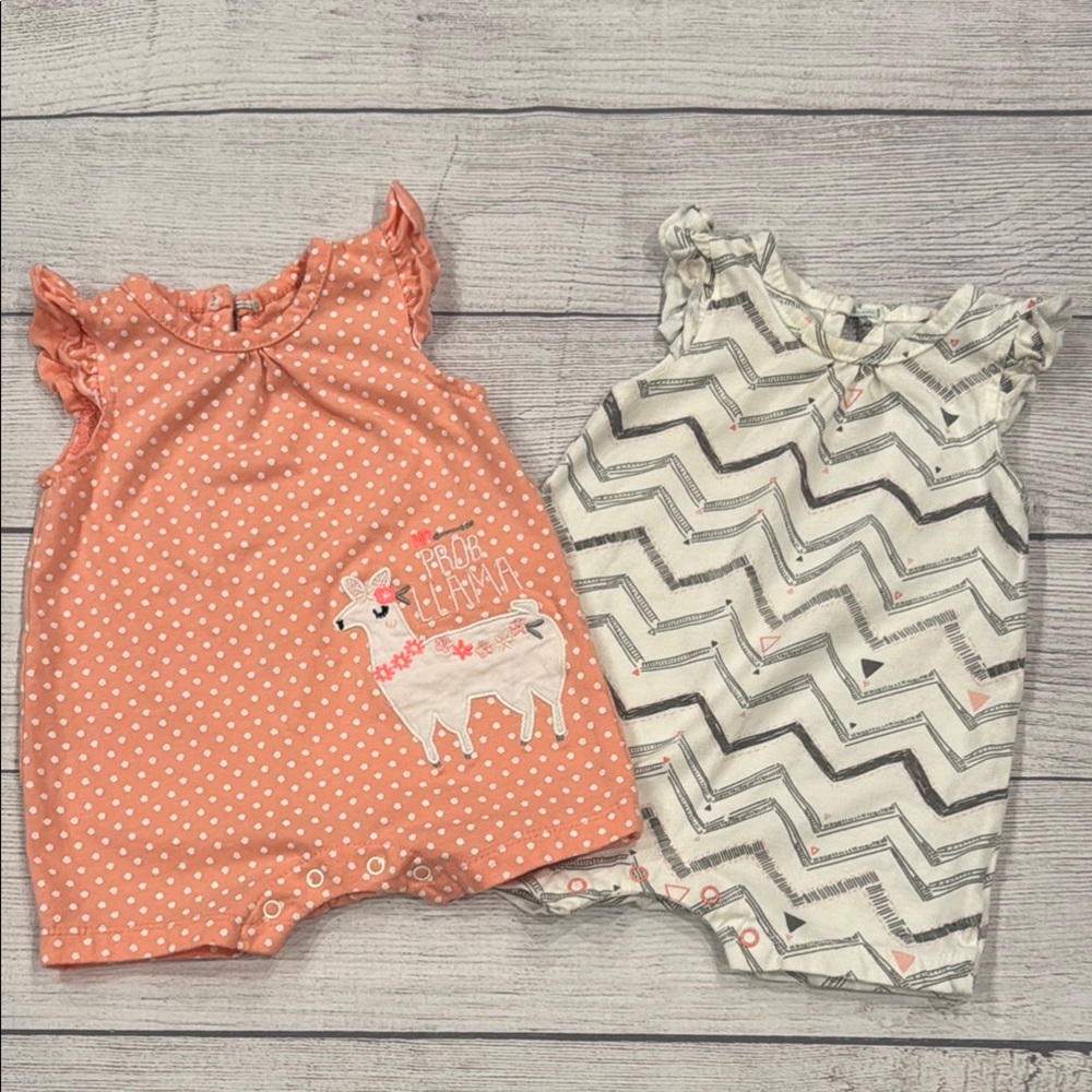 Chick Pea Baby Girl Charming Print Romper Duo